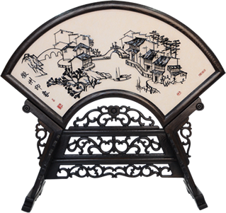 徽州印象古典扇面臺屏鐵畫系列 徽州印象古典扇面臺屏鐵畫系列