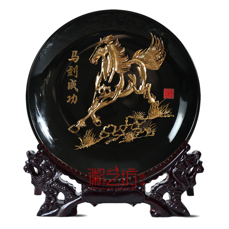 馬到成功鍍金蕪湖鐵畫公司商務會議禮品安徽特色文化手工藝