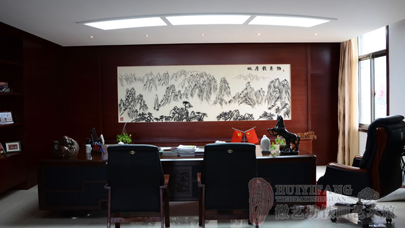 安徽合肥信力康藥業(yè)老板辦公室背景墻裝飾鐵畫(huà)
