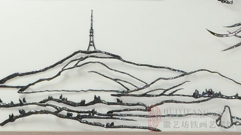 中國科學(xué)院合肥物質(zhì)科學(xué)研究院辦公樓大廳企業(yè)形象裝飾鐵畫細(xì)節(jié)圖2