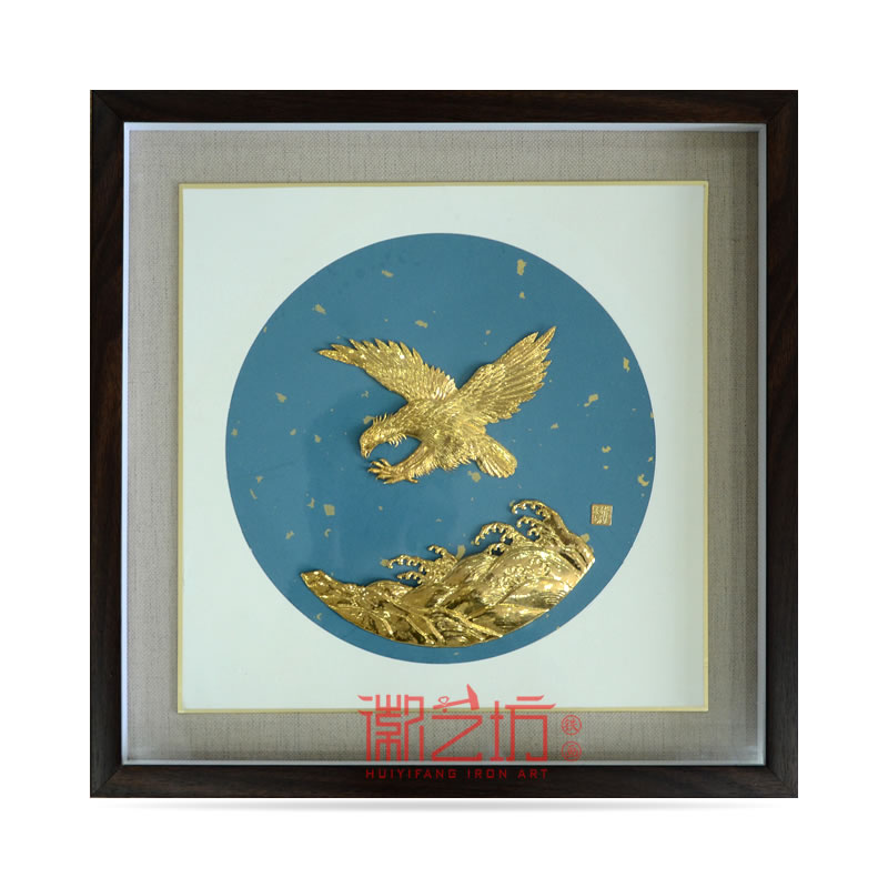 金鷹雄鷹展翅金畫(huà) 國(guó)家級(jí)非遺藝術(shù) 安徽特色手工藝禮品