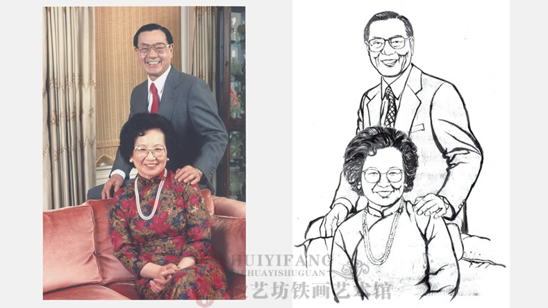 來安縣博物館定制的人物肖像鐵畫原照片及手繪稿