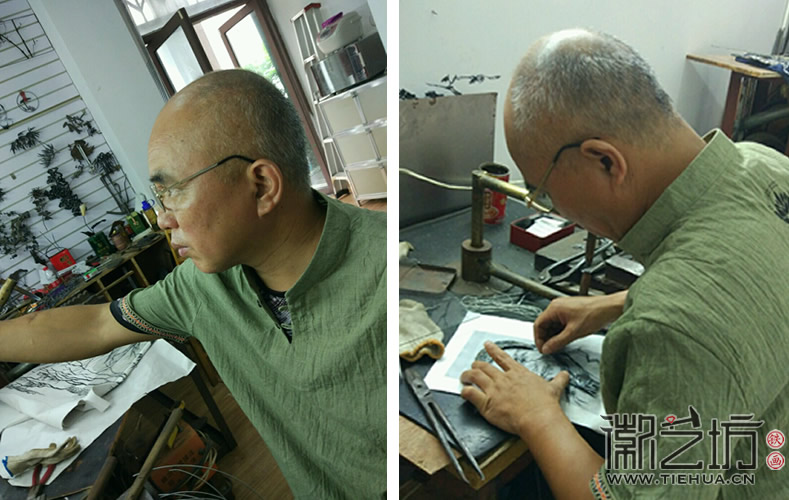 人物肖像鐵畫送領(lǐng)導(dǎo) ——萬(wàn)達(dá)副總裁丁本錫人物肖像鐵畫定制案例