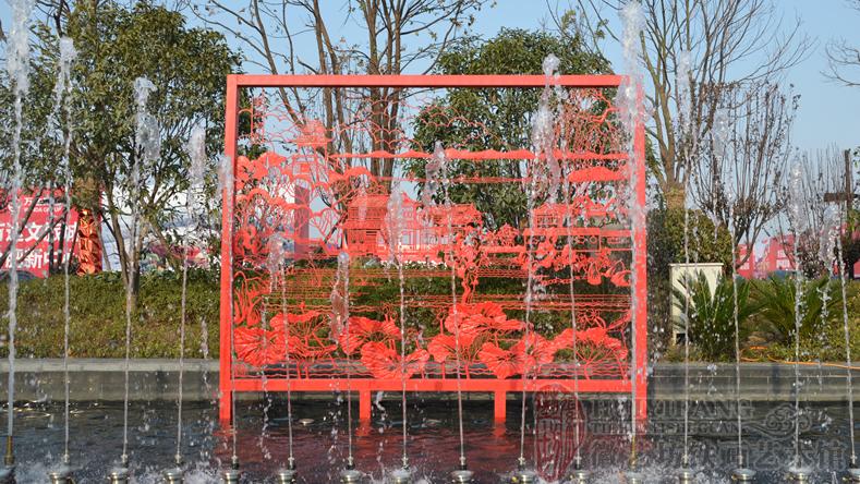 萬達文化旅游城售樓處廣場定制的合肥八景雙面透雕景觀鐵畫 萬達文化旅游城售樓處廣場定制的合肥八景雙面透雕景觀鐵畫