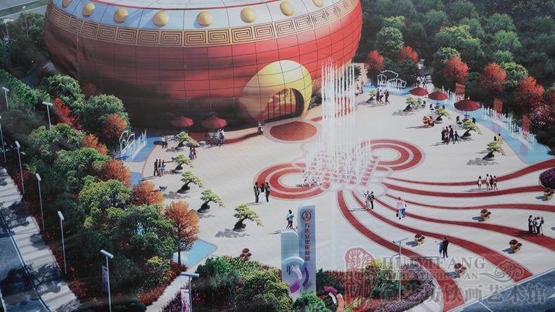 萬達文化旅游城售樓處廣場定制的合肥八景雙面透雕景觀鐵畫