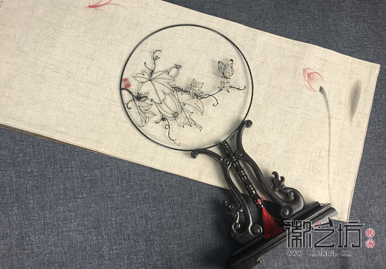 徽藝坊鐵畫團(tuán)扇系列&mdash;&mdash;果香蝶舞1