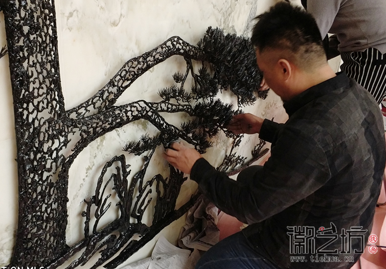 天津海益國際會客廳鐵畫定制案例 (5)