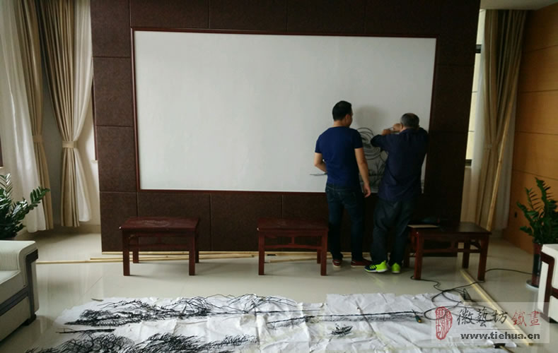 安徽揚子鱷國家級自然保護區(qū)管理局定制蕪湖鐵畫作為會議接待大廳壁畫