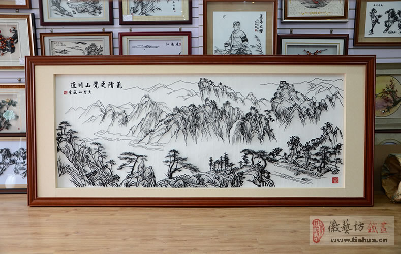 明光市人民醫(yī)院定制三幅安徽風(fēng)景題材鐵畫作為會議室壁畫