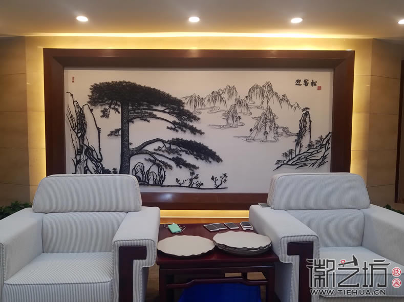 濱湖會展中心接待廳背景墻鐵畫4