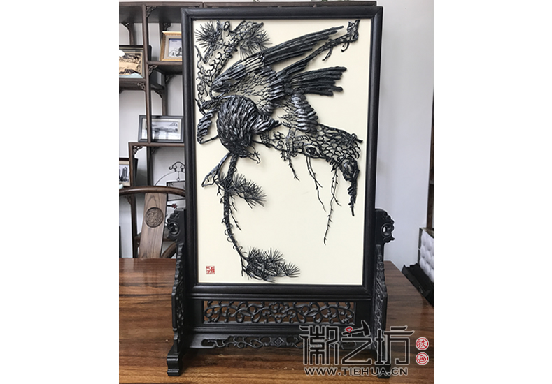 山水鐵畫臺(tái)屏系列之松鷹