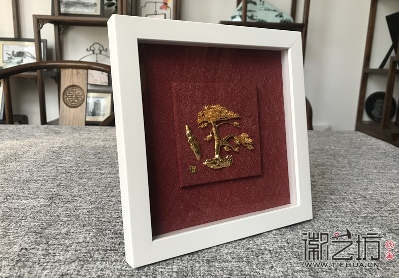 徽藝坊十月上新&mdash;&mdash;拉絲紅鍍金實(shí)木框鐵畫(huà) (6)