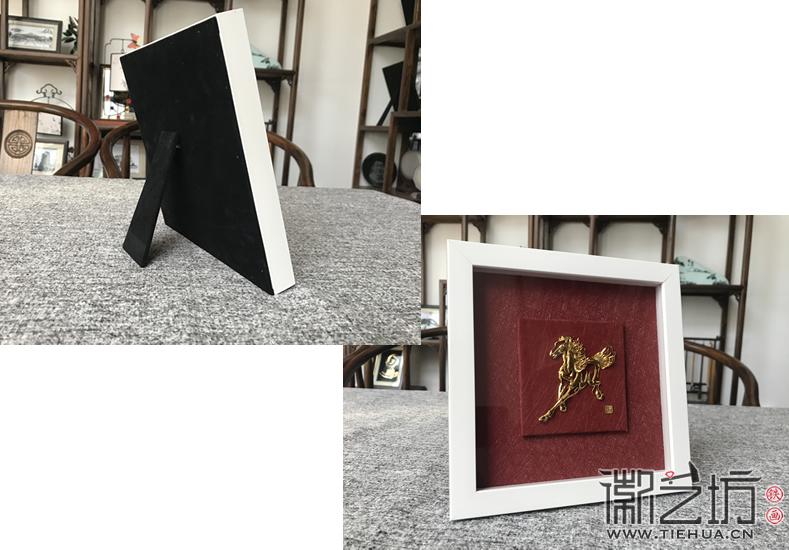 徽藝坊十月上新&mdash;&mdash;拉絲紅鍍金實(shí)木框鐵畫(huà) (2)