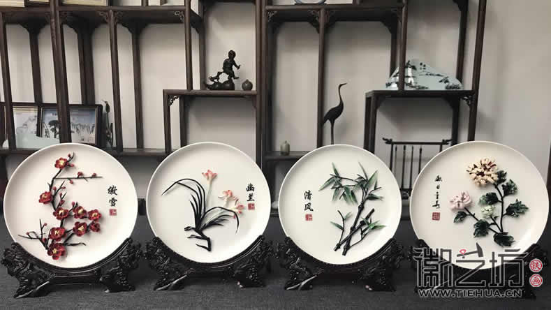 蕪湖特色鐵畫旅游商品紀(jì)念品定制安徽黃山景點(diǎn)隨手禮《梅蘭竹菊》