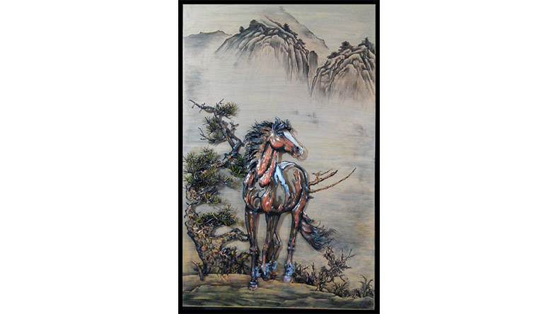 李小廣作品-鐵畫(huà)影雕-駿馬 李小廣作品-鐵畫(huà)影雕-駿馬