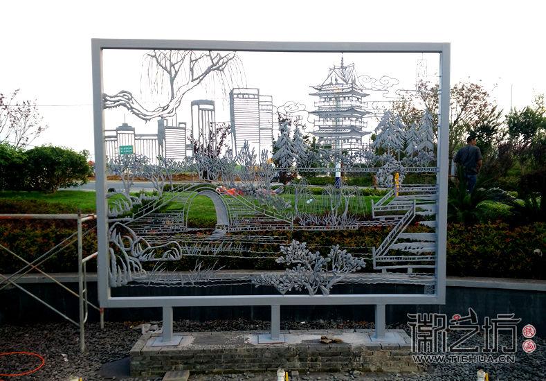 合肥萬達(dá)廣場(chǎng)噴泉景觀鐵畫定制案例4