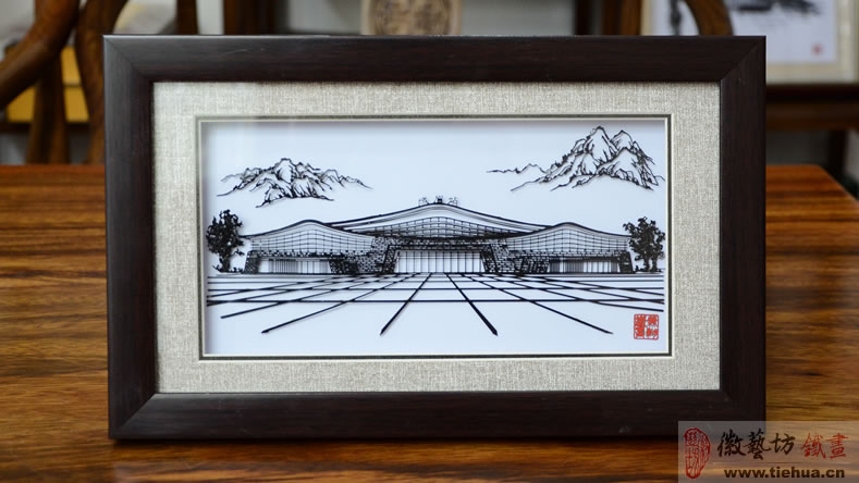 中鐵時(shí)代建筑設(shè)計(jì)院有限公司定制的峨眉站高鐵形象宣傳鐵畫(huà)