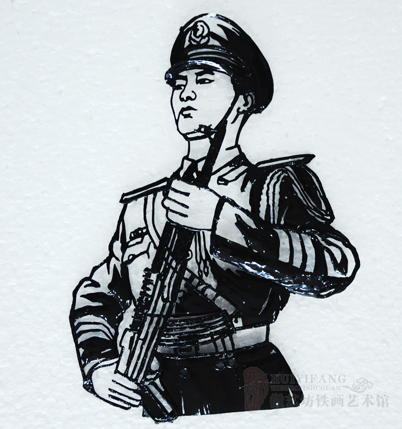 武警淮南支隊?wèi)?zhàn)友入伍三十周年聚會紀(jì)念定制的鐵畫紀(jì)念品